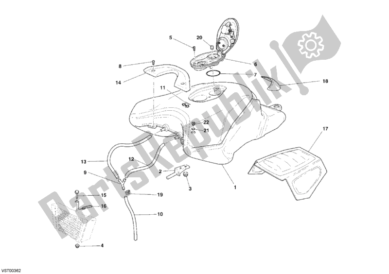 Tutte le parti per il Serbatoio Di Carburante del Ducati Superbike 749 R 2006